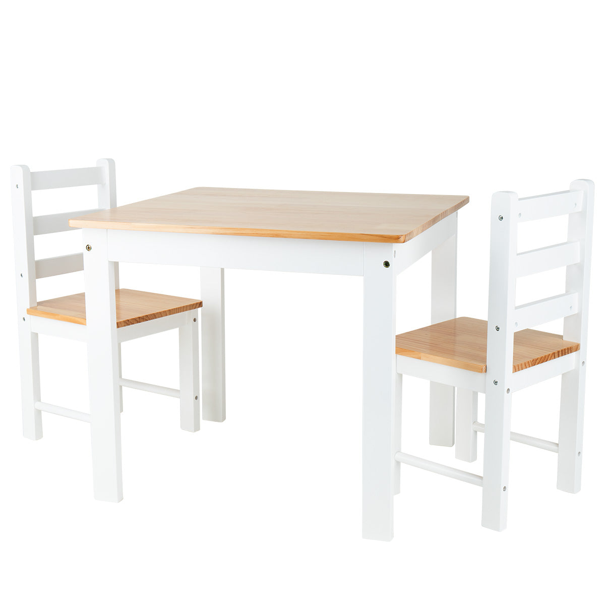 Kindertisch mit 2 Stühlen pinie/weiß