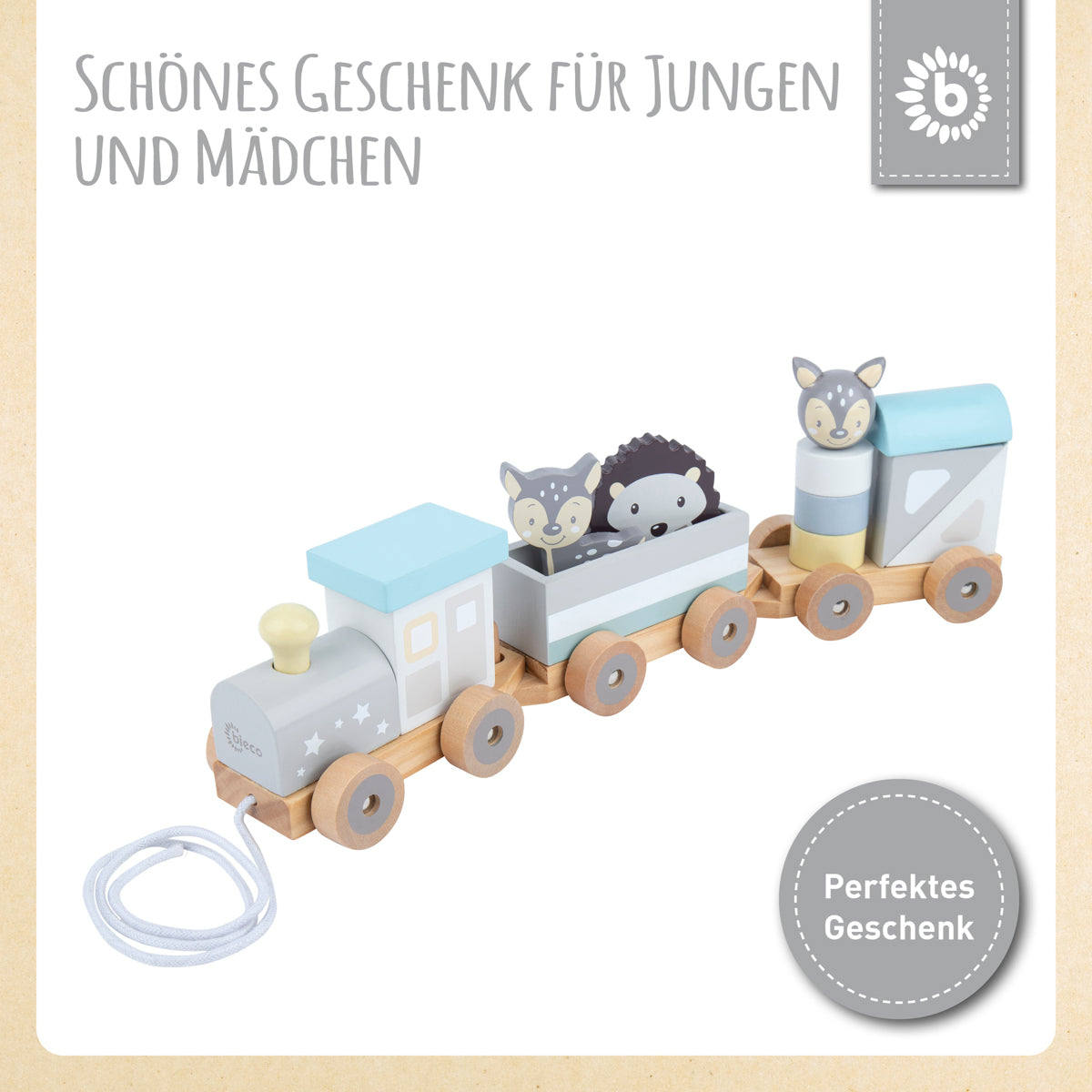 Holzeisenbahn mit Steckformen