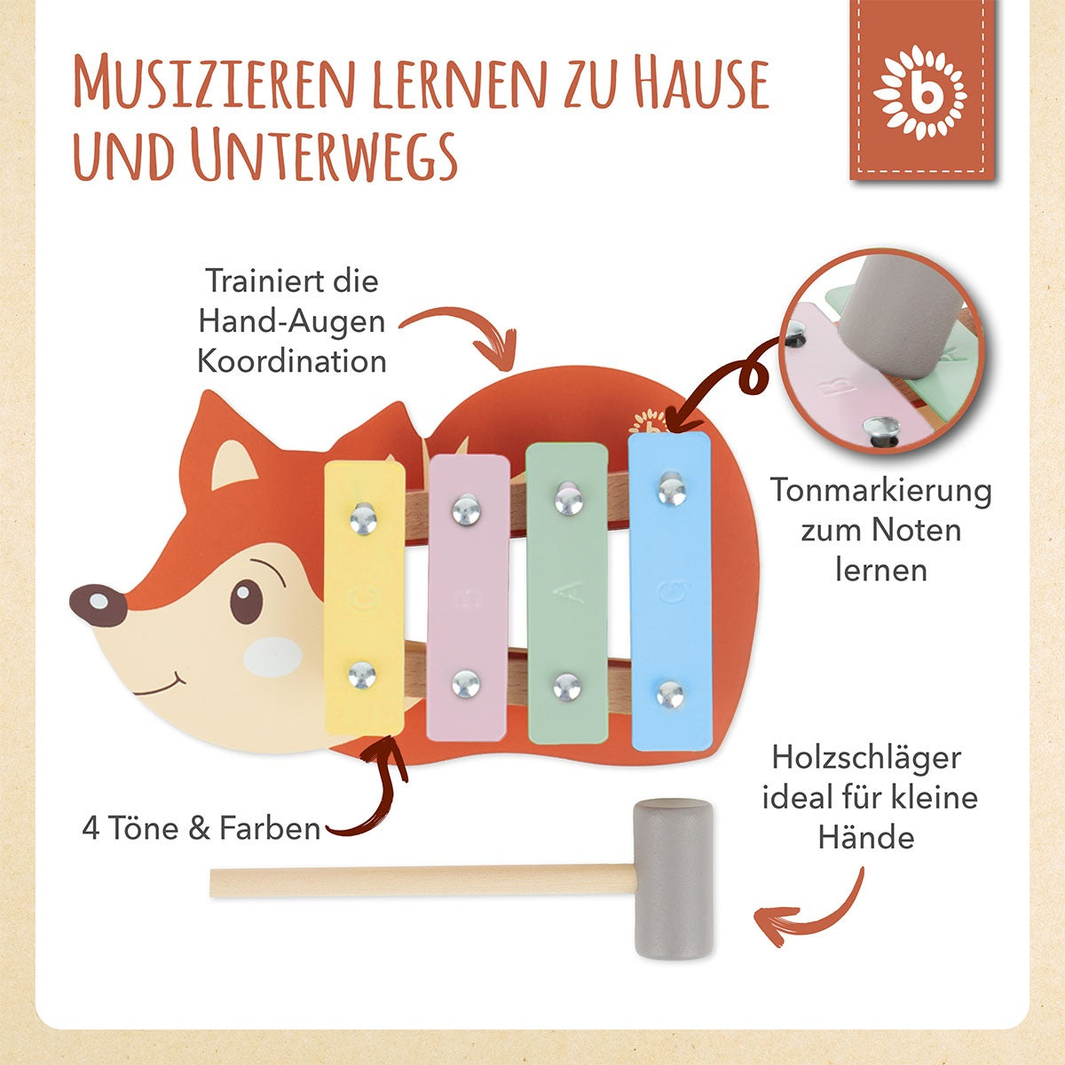 Mini Xylophon Fuchs FSC®