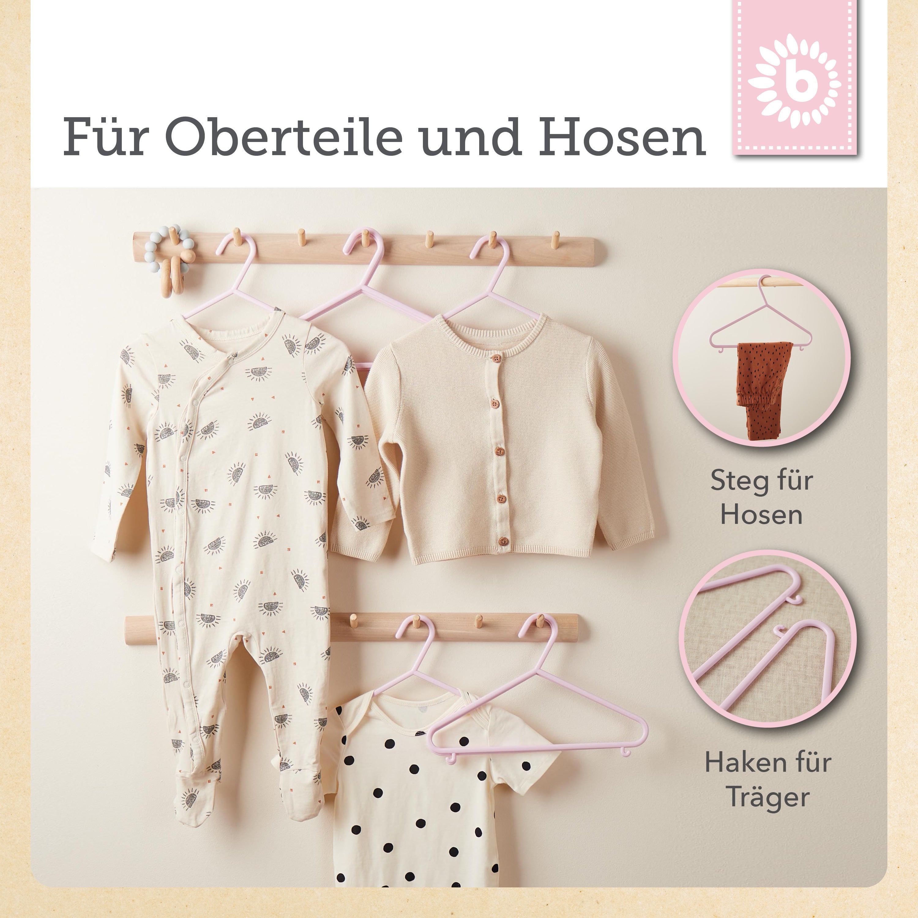 Kleiderbügel 8er Set rose