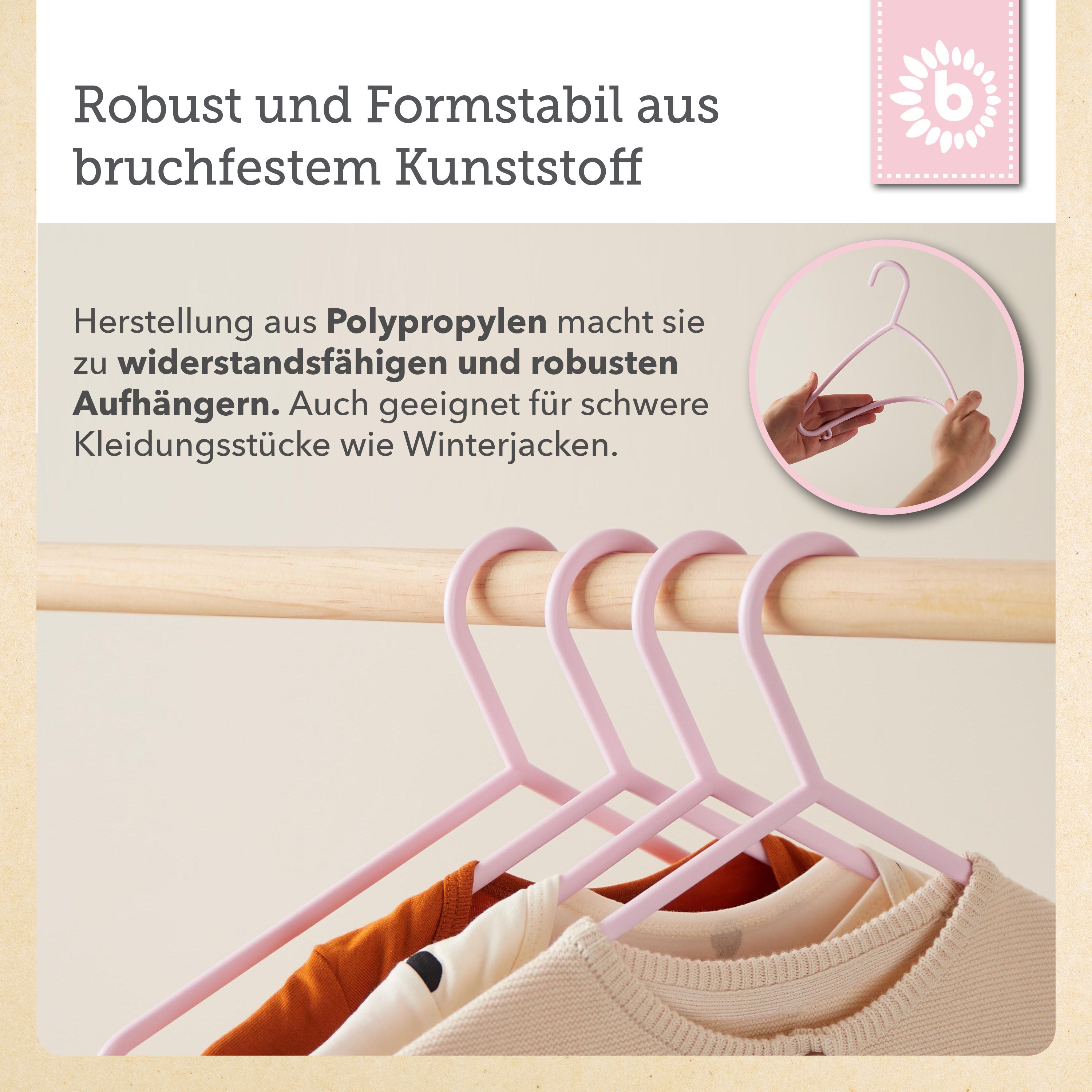 Kleiderbügel 8er Set rose