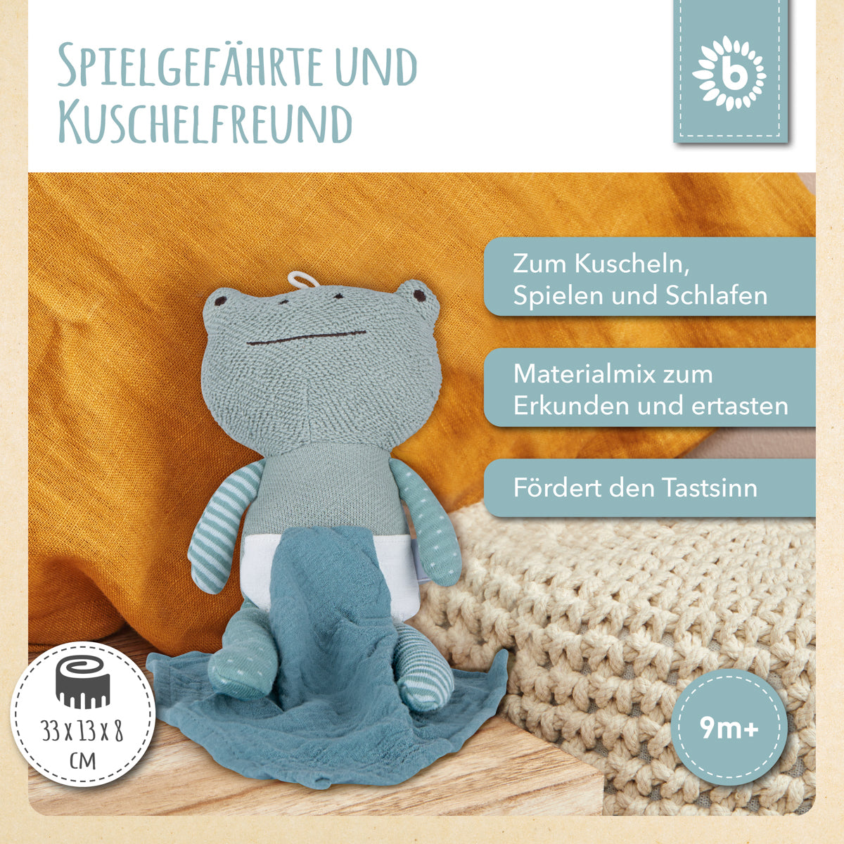 Kuscheltier Frosch mit Schmusetuch