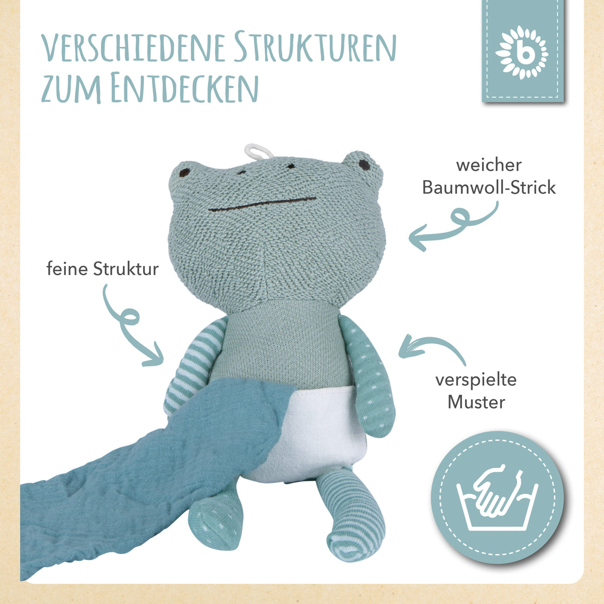 Kuscheltier Frosch mit Schmusetuch