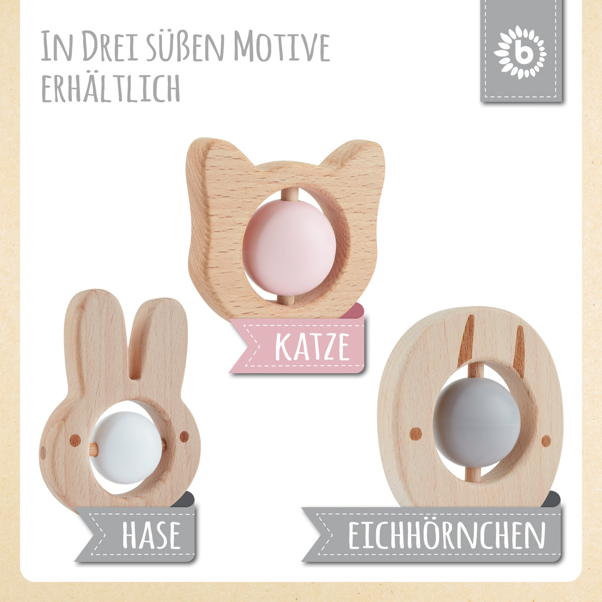 Beißring Hase mit Silikonball