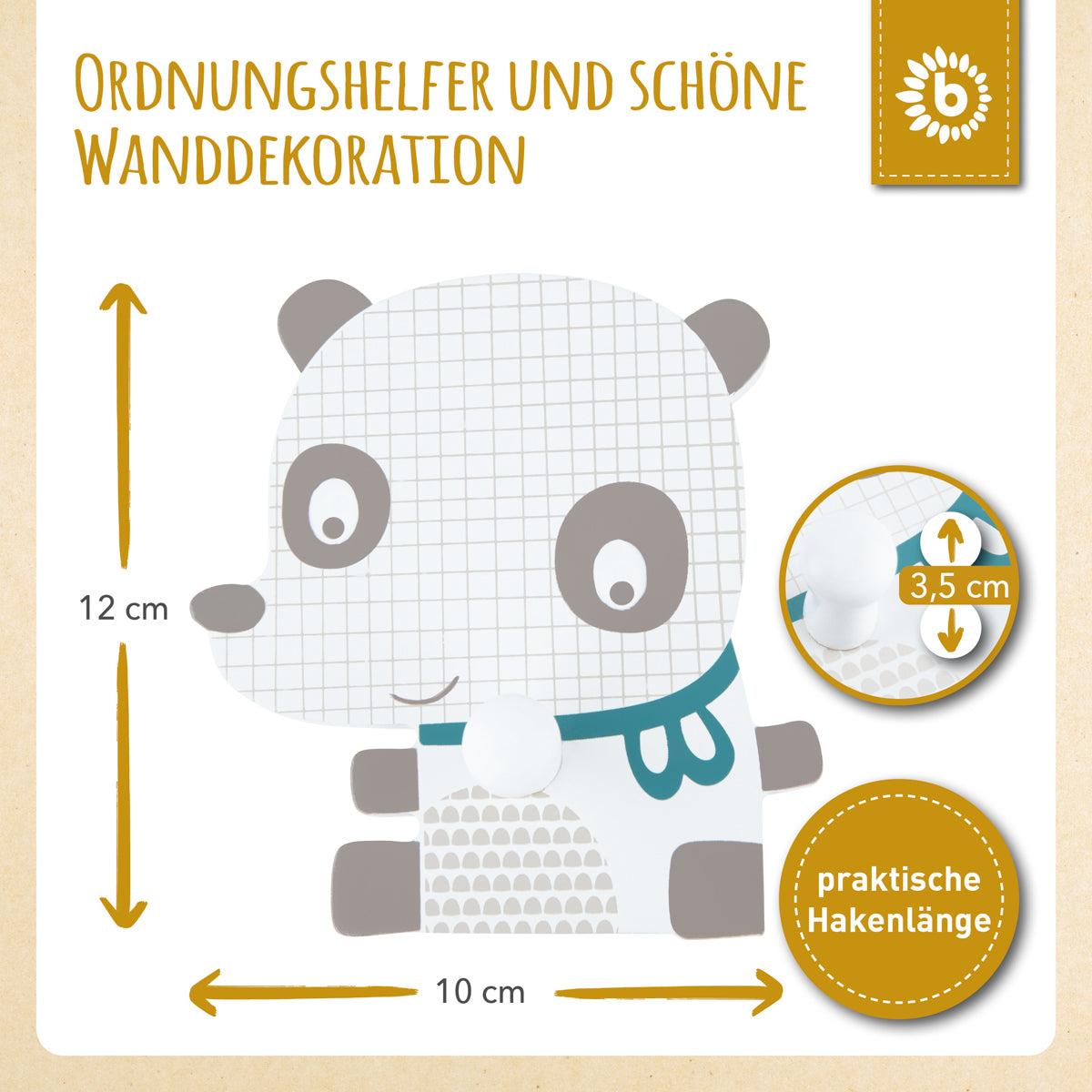 Wandhaken Panda