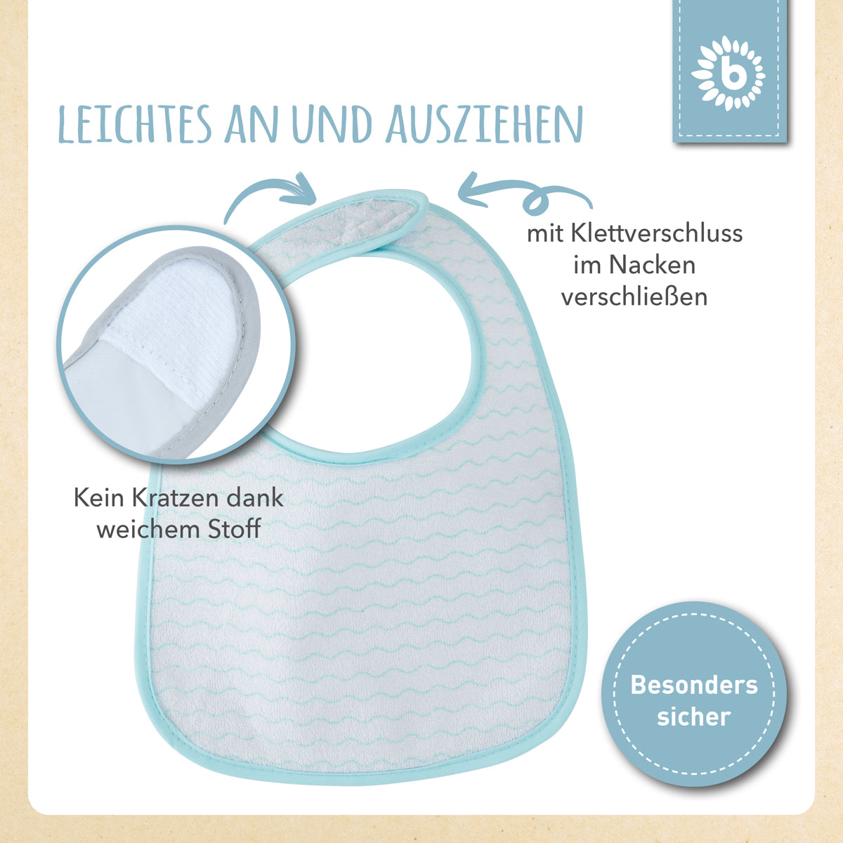 Lätzchen 10er Set teal