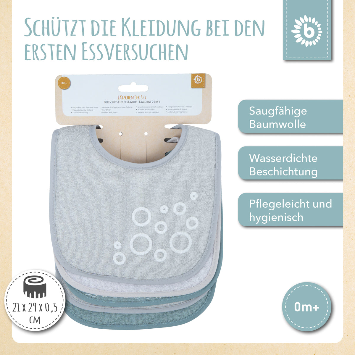 Lätzchen 5er Set slate