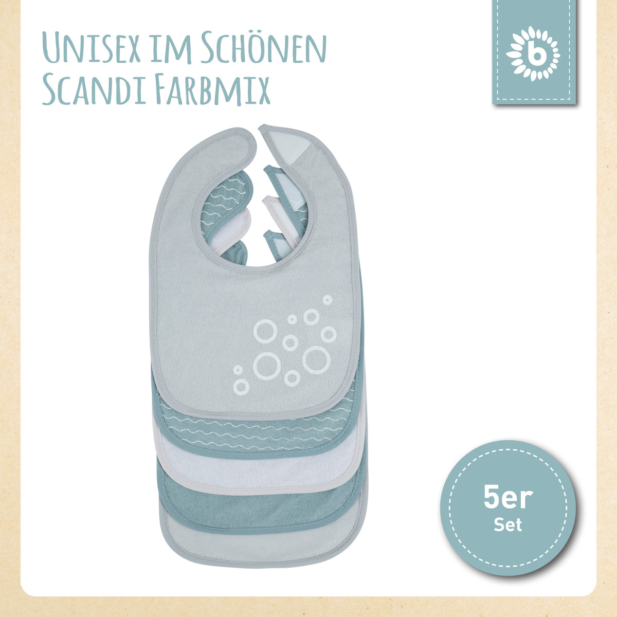 Lätzchen 5er Set slate