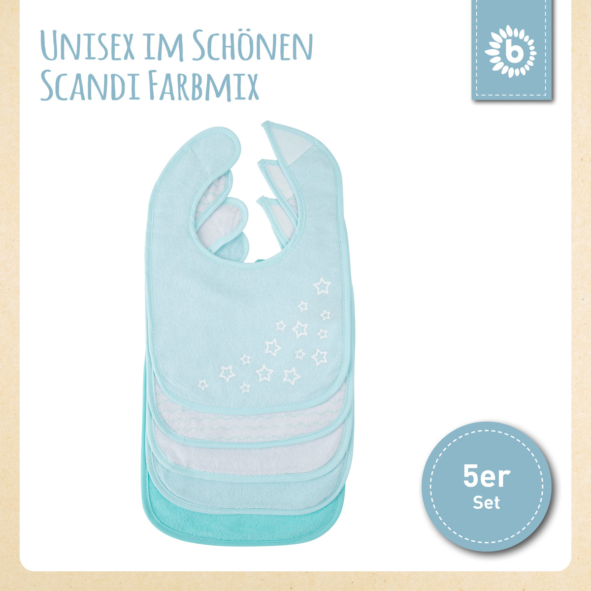 Lätzchen 5er Set teal